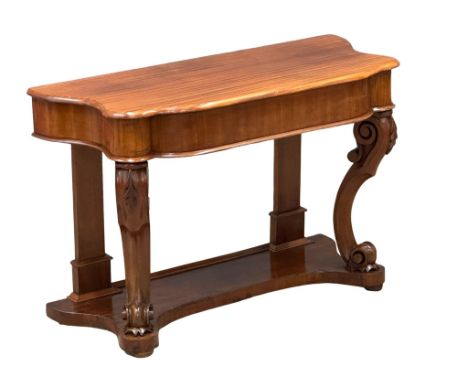 A 19th Century Victorian mahogany console table, on cabriole legs. 106x47x70xcm