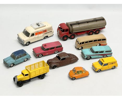 A collection of vintage Dinky toy cars and trucks etc.