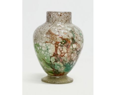 Monart Glass. An Early 20th Century Scottish art glass vase. By Monart Glass. Salvador Ysart. Circa 1930. 14x19cm.