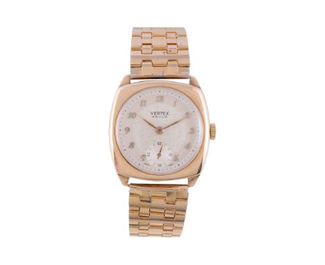  Vertex, a 9 carat gold wristwatch,   no. 102309, hallmarked Birmingham 1961, manual wind movement, 17 jewels, silvered two t