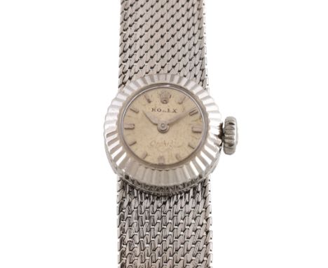  Rolex, Orchid, ref. 9303, a lady's 18 carat white gold bracelet wristwatch,   circa 1960, manual wind movement, 17 jewels, s