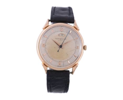  Jaeger LeCoultre, a gold coloured wristwatch,   circa 1940, bumper automatic movement, 17 jewels, cal. 481, silvered dial, a