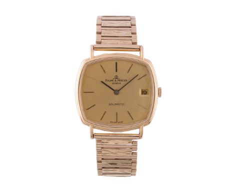  Baume  &  Mercier, Baumatic, ref. 37069, a gold bracelet wristwatch,   no. 460194, import mark for 18 carat gold, Birmingham