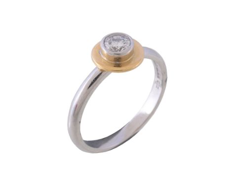  A platinum diamond single stone ring,   the brilliant cut diamond, estimated to weigh 0.25 carats, in a collet setting, on a