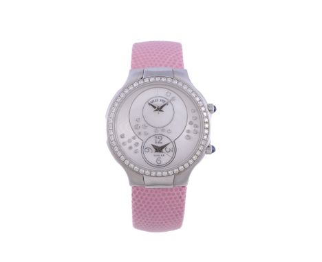  Philip Stein, Teslar, a lady's stainless steel and diamond wristwatch,   no. 6TF004370, dual Japanese quartz movements, no j
