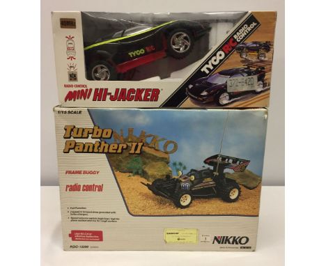 2 boxed radio controlled cars: i) Tyco Mini Hi-Jacker. ii) Nikko Turbo Panther II - not tested.