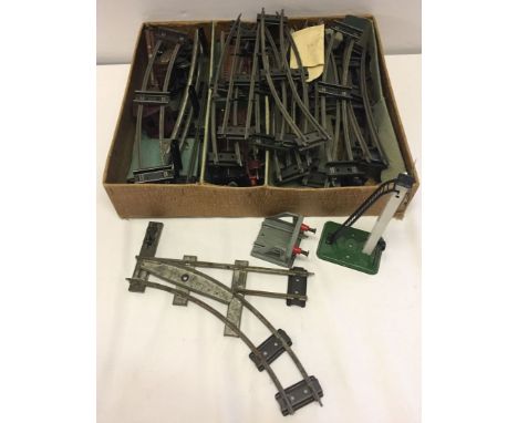 A Hornby O gauge boxed No 601 goods set with clockwork loco '5600 LMS livery (in working order) with a boxed No 2 Single Sign