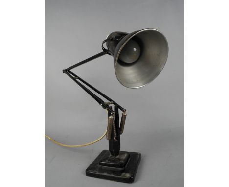 HERBERT TERRY & SONS LTD ANGLE POISE DESK LAMP, on a square two tier base (s.d.)