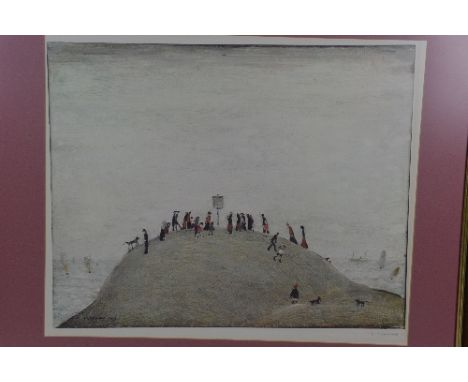 AFTER LAURENCE STEPHEN LOWRY RA (BRITISH 1887-1976), The Notice Board, a colour print, signed in pencil to the margin lower r