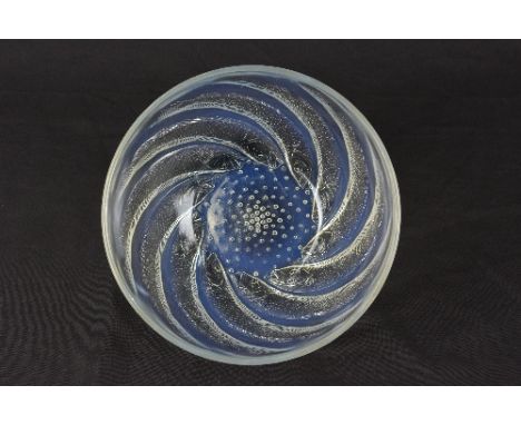 A RENE LALIQUE OPALESCENT POISSONS BOWL, diameter approximately 21cm, moulded R. Lalique makers name, inscribed France and pa