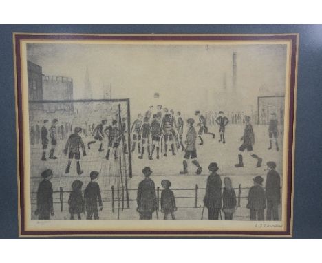 AFTER LAURENCE STEPHEN LOWRY RA (BRITISH 1887-1976), The Football Match, a monochrome limited edition print, No.803/850, blin