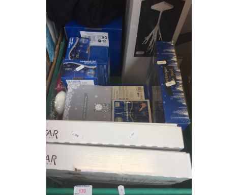 A CRATE OF BOXED DECORATION LIGHT SETS