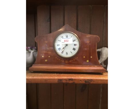 INLAID EDWARDIAN MANTEL CLOCK