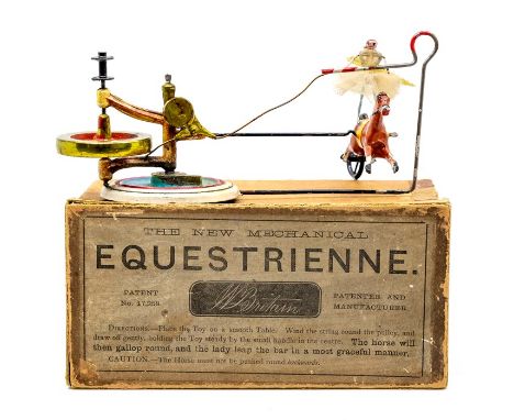 Britains: A boxed Britains: The New Mechanical Equestrienne, Patent No. 17258, circa 1900, rare item. Wear to item with some 