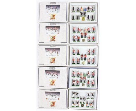 Britains: A collection of five boxed Britains sets to comprise: The Drum and Bugle Team of Fleet Marine Force Pacific, 5799; 