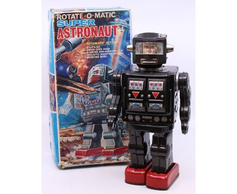 Horikawa: A boxed Horikawa, battery operated, tinplate, Rotate-o-Matic, Super Astronaut: Automatic Action, Stop 'n' Go, Swing