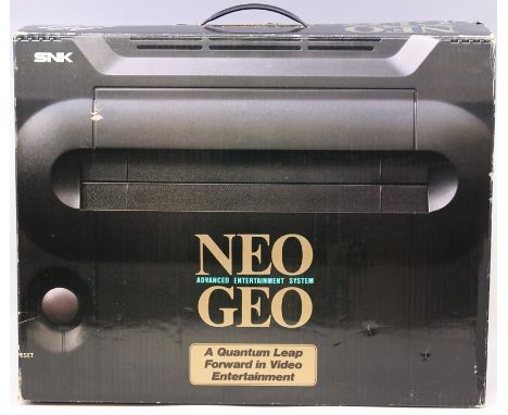 Neo Geo: A boxed Neo Geo Advanced Entertainment System Console, complete with certificate matching serial number on the conso