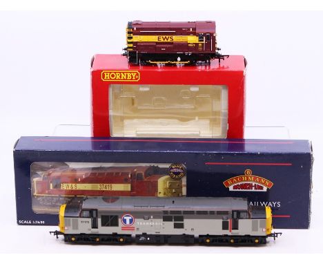 Hornby: A boxed EWS Class 08 Diesel Electric Shunter, 08676, R2871, DCC Ready, OO Gauge, used condition but in original box; 