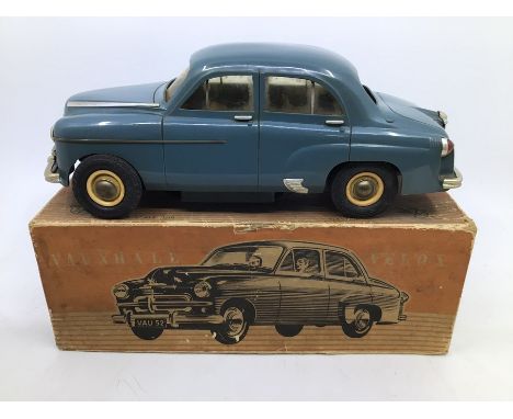 Victory: A boxed Victory Industries, Surrey, battery operated, 1:18 Scale, Vauxhall Velox, blue/grey body with beige interior