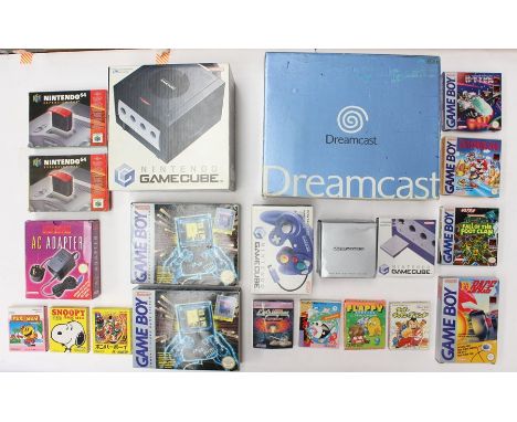 Video Games: A collection of assorted empty video games and console boxes to include: Gamecube, Dreamcast, various Game Boy g