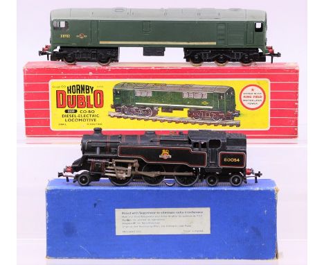 Hornby: A boxed Hornby Dublo, EDL18, 2-6-4 Tank Locomotive B.R., #80054, black livery, wear to box and engine; together with 