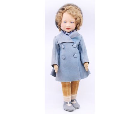 Chad Valley: A boxed Chad Valley, Princess Margaret doll, with blue eyes, smiling mouth, mohair wig and felt covered body, dr
