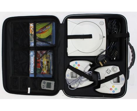 Sega: A Sega Dreamcast console, complete with two controllers, VMU, Scart Lead and two cased games: Virtua Tennis and Sega GT