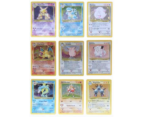 Pokemon: A complete Pokemon Base Card Set 2, comprising 130 cards, plus an additional Wartortle (63/130), contained within an