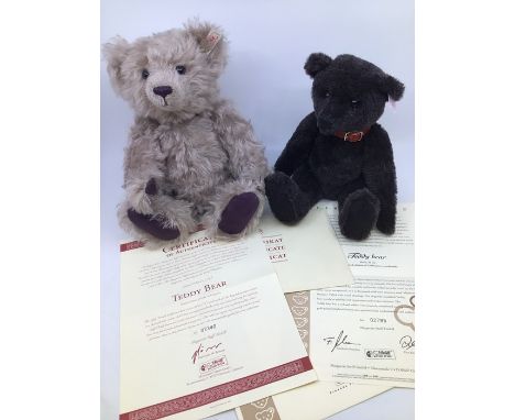 Steiff: A Steiff Limited Edition Teddy Bear, black, 2785/3000, 038150, with certificate; together with a Steiff Limited Editi