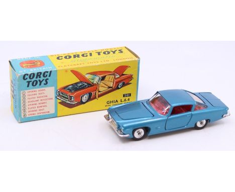 Corgi: A boxed Corgi Toys, Ghia L6.4 with Chrysler Engine, 241, vehicle appears good but back windscreen has a crack, box gen