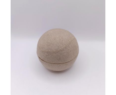 A Victorian novelty travelling inkwell, in the form of a tennis ball, 7 cm diameter