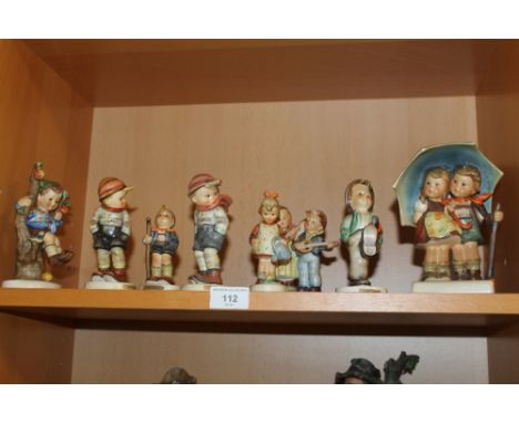 A SELECTION OF GERMAN FIGURES OF CHILDREN, TO INCLUDE "GLOBE TROTTER", "LITTLE HIKER", APPLE TREE BOY"