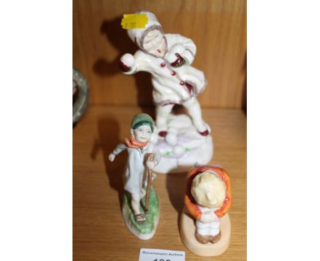 THREE ROYAL WORCESTER FIGURES, TO INCLUDE "SLEEPY BOY", "DECEMBER" 