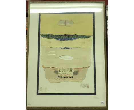 RICARDO BENAIM "Violins" a collage study, signed and dated '82 No'd 65/77 72.5 cm x 49.5 cm together with another by the same