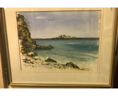 A large collection of decorative watercolours, prints, engravings etc and a mirror to include P. BUTCHER "A light in the dark