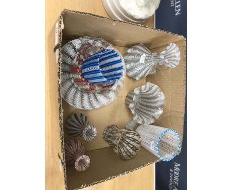 A collection of twelve items of Lattisino glassware including vases, jug, etc. CONDITION REPORTS All items have general wear 