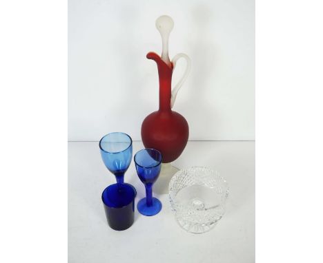 Lot of assorted ‘Bristol’ blue table glass, including wine goblets, tumblers and related items (23)