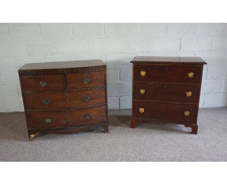 A Victorian mahogany bowfront chest, with two short and two long drawers; together with another small chest of drawers (2)