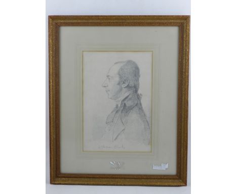 After George Dance RA (British, 1741-1825), a pencil head and shoulder profile portrait reputedly of Richard Clarke, Lord May