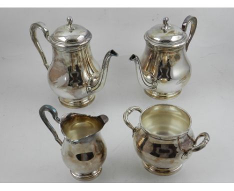 A four piece plated tea service.