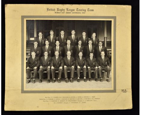 1957 British Rugby League World Cup Touring Team photograph - held in Australia official team photograph laid down on the ori