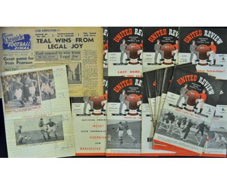 1951/1952 Manchester United Championship season home football programmes nos. 1-24 (lacking v Newcastle Utd, v Blackpool and 