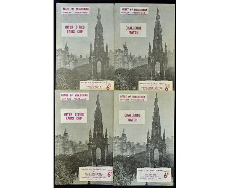 Selection of Hearts home football programmes 1965/1966 to include challenge matches v. Newcastle United, Coleraine, and inter