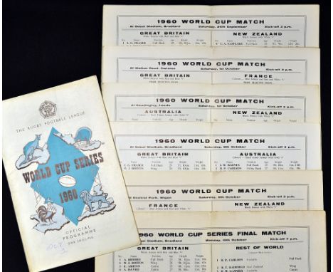 1960 Rugby League World Cup  programmes - won by and including all The Gt Britain programmes who remained undefeated together