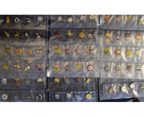 Large collection of Amateur Rugby League brass and enamel pin badges (176) - some of the teams include Telford Raiders, Westf