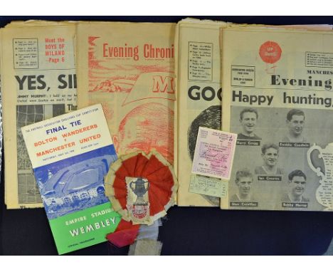 1958 FA Cup Final souvenir newspapers (4) different, The Star (Pink Football Issue) dated 8 February 1958 (lists all postpone