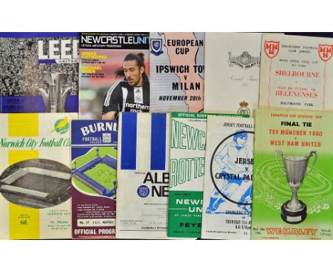 Selection of Mixed Football Programmes to include 1965 ECWC Final West Ham United v 1860 Munchen, 1977 Jersey v Crystal Palac