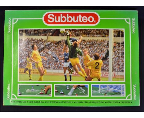 Subbuteo Italia 90 Table Football Game with goals, pitch, two balls, paperwork with six goalkeepers, six team, Brazil, Manche