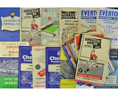 Assorted Collection of 1950s onwards Football Programmes including 1954 England v Wales, 1957/58 Leicester City v Chelsea, Ch