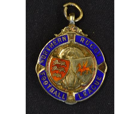 1956/57 Northern Rugby Football League winners medal - silver gilt and enamel medal engraved on the back "Winners 1956-57 - O